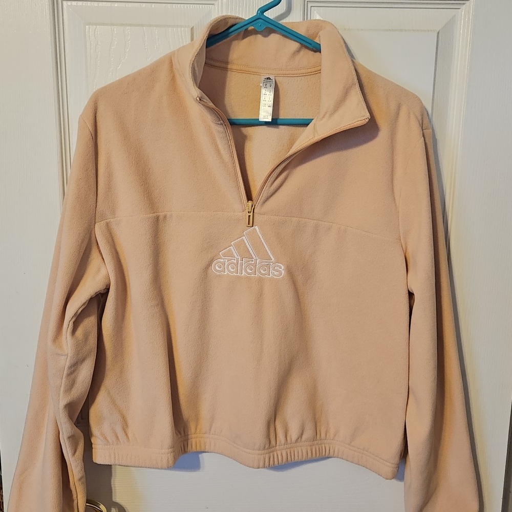 Adidas Peach Quarter-Zip Fleece Pullover